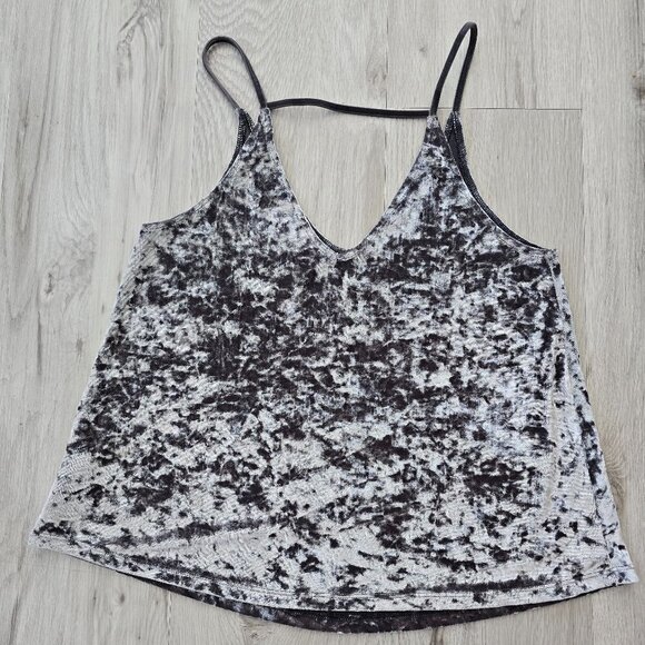 American Eagle Outfitters crushed velvet gray boho strappy tank top shirt WMS XS - Picture 7 of 8